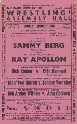 Sammy-Berg-autograph-Roy-Apollon-signed-wrestling-flyer-wrestler-Dale-Martin-Promotions-dick-conlon-chic-osmond-assembly-halls-tunbridge-wells-1970s