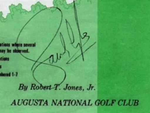 Sandy-Lyle-memorabilia-Sandy-Lyle-autograph-signed-1988-US-Masters-golf-memorabilia-Bobby-Jones-Augusta-National-spectator-guide-Green-Jacket-champion-signature