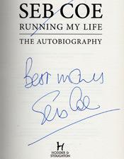 Seb-Coe-memorabilia athletics memorabilia Running-My-Life-signed-autobiography autograph 2012 olympics memorabilia