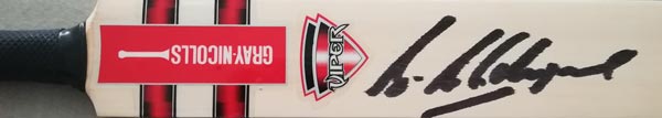 Shivnarine Chanderpaul autograph-signed-West indies cricket-memorabilia-Guyana gray-nicolls-viper-mini-bat-signature