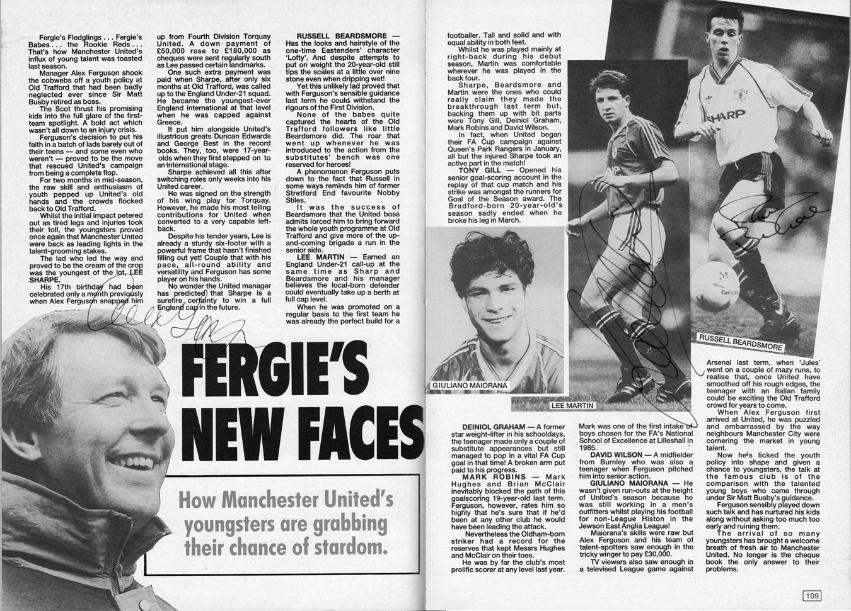 Sir-Alex-Ferguson-signed-Man-Utd-fc-football-memorabilia-topical-times-annual-autograph-Manchester-United 1990