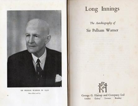 Sir-Pelham-Warner-england-cricket-memorabilia-book-autobiography-long-innings-first-edition-1951-plum-the-Grand-Old-Man-middlesex-middx-ccc-autograph-signature