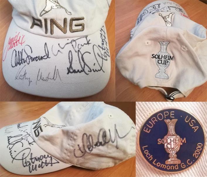 Solheim-Cup-golf-cap-2000-loch-lomond-annika-sorenstam-autograph-charlotta-catriona-matthew-europe-team-usa