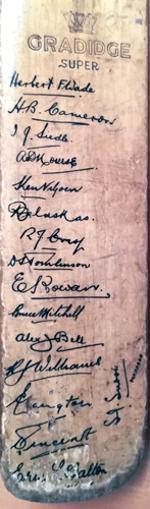 South-Africa-cricket-memorabilia-signed-bat-1935-tour-of-england-team-squad-Balaskas Mitchell Nourse Viljoen Wade-autographs-test-match