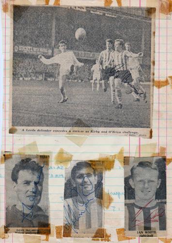 Southampton-FC-football-memorabilia-Saints-Soton-John-McGuigan-autograph-signed-George-O'Brien-signature-Dave-McLaren-Ian-White-1960s
