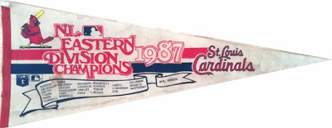 St-Louis-Cardinals-baseball-memorabilia-MLB-1987-NL-East-Division-champions-pennant-commemorative-cards