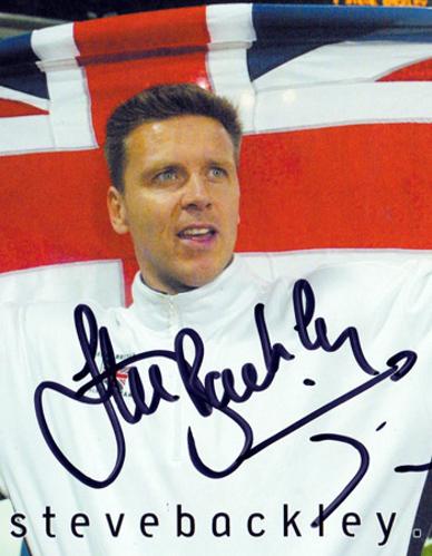 STEVE BACKLEY autograph (former Javelin world record holder 91.46m) signed SteveBackley.com promo card