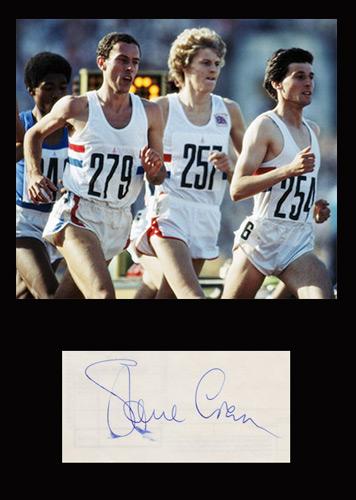 Steve-Cram-seb-Coe-Ovett-1984-Los-Angeles-Olympics-1500m-final-Autograph athletics memorabilia signed