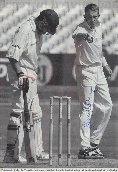 Steve-Kirby-autograph-signed-yorkshire-cricket-memorabilia-yorks-ccc-fast-bowler-headingley-2001