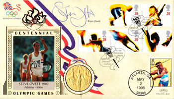 STEVE OVETT 1980 Olympic 800m gold medal signed FDC.