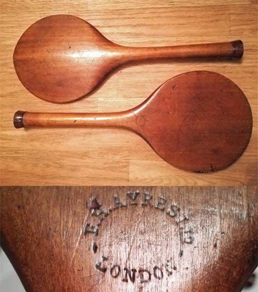 Stoolball-bat-vintage-fh-ayres-london-victorian-wooden-willow-leather-stool-ball-antique