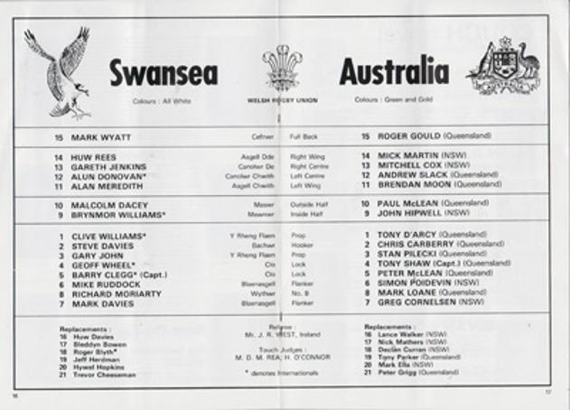 Swansea-rugby-memorabilia-1981-programme-Australia-signed-autograph-signature-wales-welsh