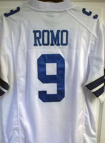 tony romo-memorabilia-Dallas-Cowboys-quarterback-NFL-Players-Official-Nike-Large-Playing-Jersey-white-back