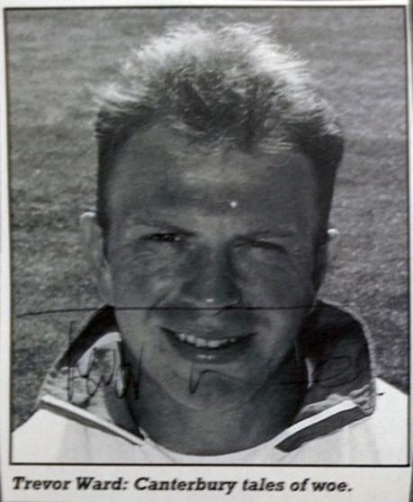 TREVOR-WARD memorabilia signed Kent cricket memorabilia newspaper pic autograph