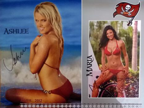 TAMPA BAY BUCCANEERS memorabilia CHEERLEADERS signed Swimsuit Calendar NFL memorabilia-signed Ashlee Figg