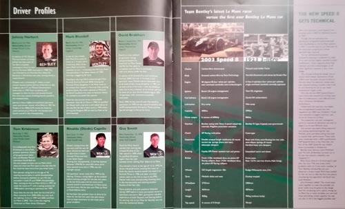 Team-Bentley-2003-Le-Mans-Special-magazine-booklet-associates-edition-driver-profiles-car-specifications