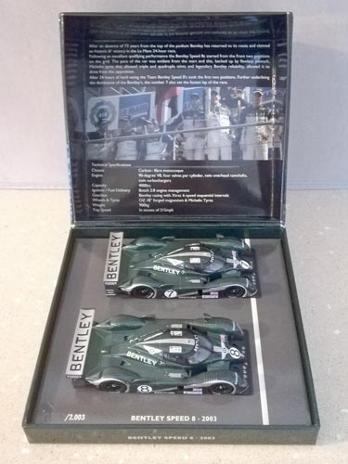 Team-Bentley-2003-Le-Mans-champion-Speed-8-cars-No-7-Number-8-pauls-world-art-minichamps-double-winner-set-1-43-scale-die-cast-metal-model