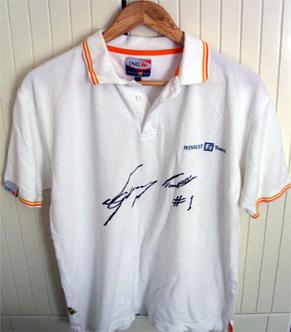 Terry Grant memorabilia stunt motor sport driver signed Renault memorabilia F1 shirt formula one memorabilia 