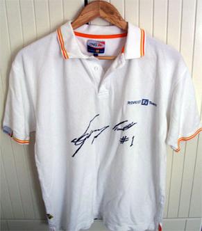Terry Grant memorabilia stunt motor sport driver signed Renault memorabilia F1 shirt formula one memorabilia