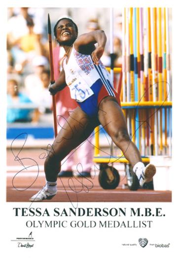 TESSA SANDERSON autograph signed 1984 LA Olympic javelin champion