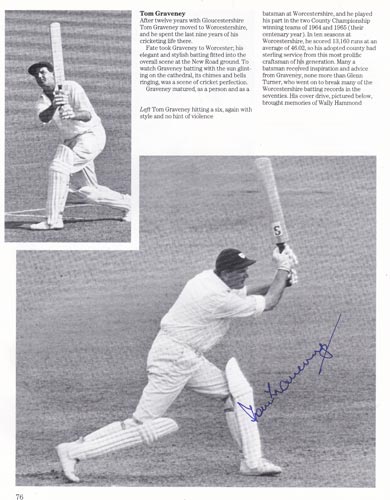 TOM GRAVENEY signed book page