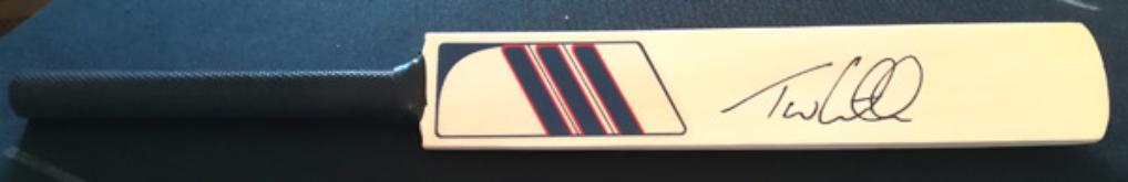 TOM LATHAM (Kent CCC & New Zealand) Signed Kent CCC mini cricket bat.