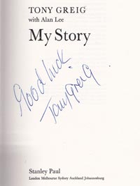 Tony-Greig-autograph-signed-england-cricket-memorabilia-sussexx-ccc-captain-book-autobiography-my-story-1st-edition-1980