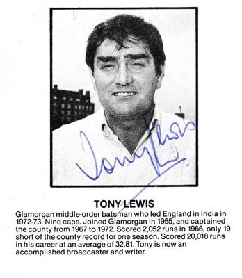 Tony-Lewis-autiograph-signed-England-cricket-memorabilia-glamorgan-ccc