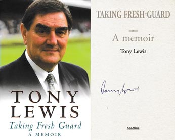 Tony-Lewis-autograph-signed-book-taking-fresh-guard-a-memoir-first-edition-2003-england-captain-glamorgan-signature-mcc-president