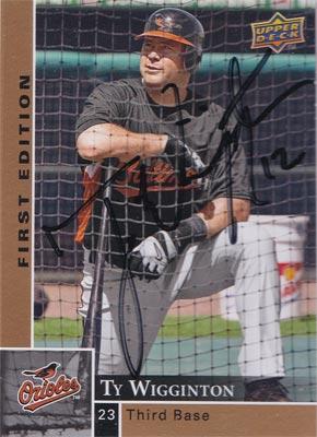 Ty-Wigginton-autograph-signed-baltimore-orioles-baseball-memorabilia-third-base-2009-upper-deck-trading-card-first-edition