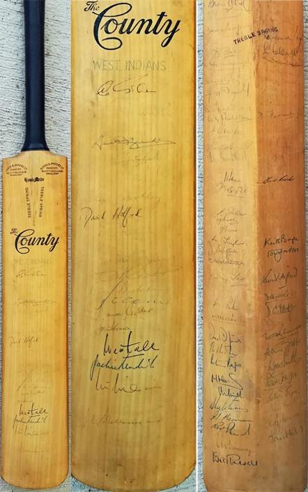 West-Indies-cricket-memorabilia-1966-squad-signed-full-size-county-bat-gary-sobers-autograph-wes-hall-charlie-griffith-rohan-kanhai-lance-gibbs-yorkshire-essex-notts-middx-derby-