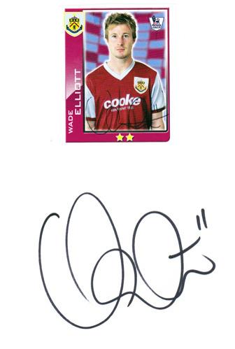 Wade-Elliott-autograph-signed-burnley-fc-football-memorabilia-turf-moor-signature-player-of-the-year-bournemouth-2010-11 premier league played card sticker