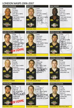 Wasps-rugby-memorabilia-signed-2006-London-double-header-Twickenham-programme-Guinness-Premiership-tom-rees-autograph-Palmer-Tim-Payne-Simon-Shaw--eoin-reddan