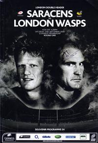 Wasps-rugby-memorabilia-signed-2006-London-double-header-Twickenham-programme-Saracens-Harlequins-London-Irish-Guiness-Premiership-kick-off-autograph-cover