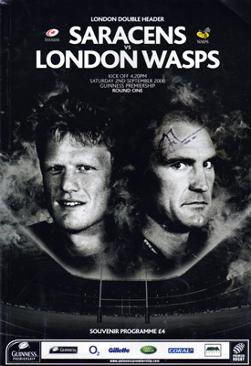 Wasps-rugby-memorabilia-signed-2006-London-double-header-Twickenham-programme-Saracens-Harlequins-London-Irish-Guiness-Premiership-kick-off-autograph-cover