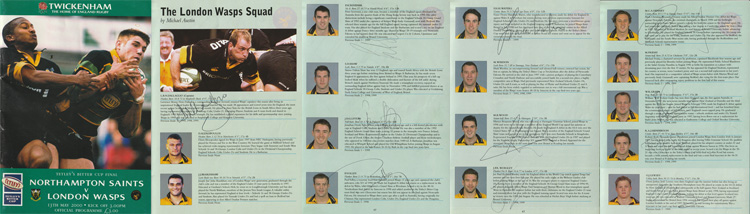 Wasps-squad-signed-2000-Tetleys-Bitter-Cup-Final-programme-v-Northampton