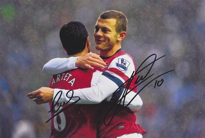 JACK WILSHERE & MIKEL ARTETA signed Arsenal framed photo