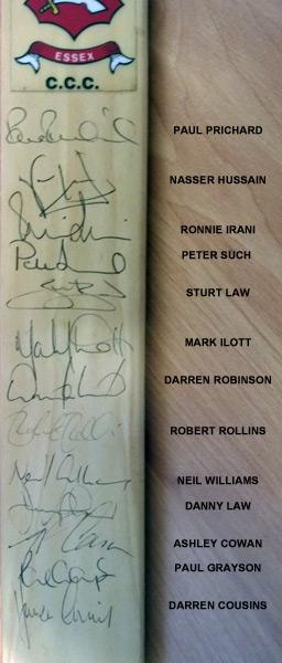 essex-cricket-memorabilia-signed-mini-bat-1998-prichard-nasser-hussain-law-irani-such-cowan-ilott-neil-williams-ccc