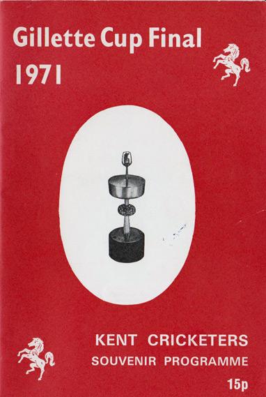 kent-cricket-memorabilia-1971-gillette-cup-final-souvenir-programme-autograph-team-kccc-brian-luckhurst-asif-iqbal-bob-woolmer-norman-graham-nicholls-johnson-john-dye-ealham